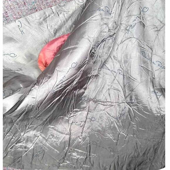 Oscar de la Renta Women's Maroon Knit Tweed Blazer - Picture 3 of 9